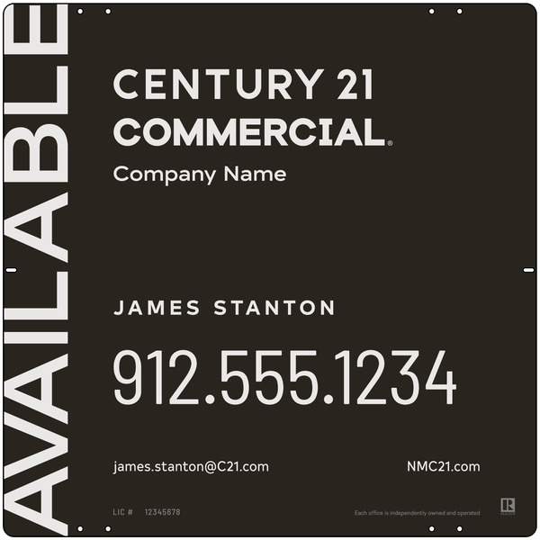 Commercial Agent Sign Panel, 24h x 24w, Steel