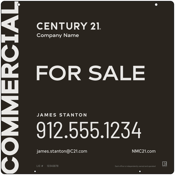 Reflective Commercial Agent Hanging Sign Panel, 24h x 24w, Steel