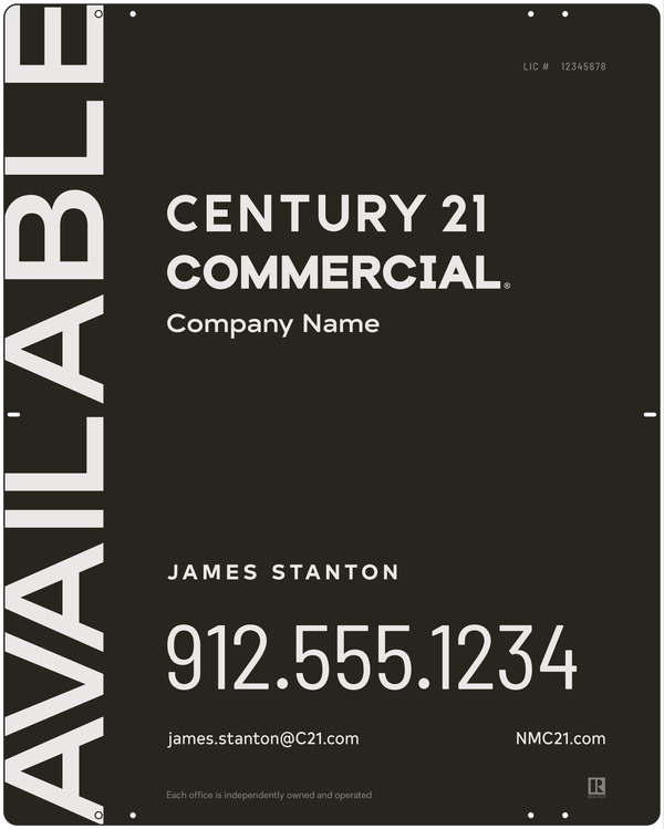 Commercial Agent Sign Panel, 30h x 24w, Steel