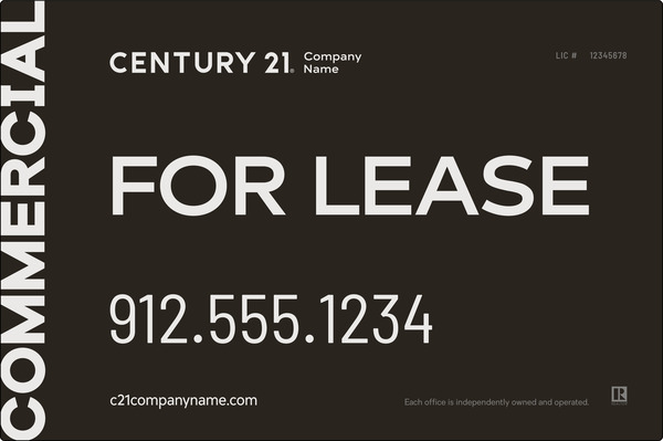 For Lease Commercial Sign Panel, Alumalite, 48h x 72w, SF