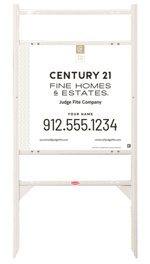 Angle Iron Frame with Two Rider Inserts and Reflective Sign Panel Unit, 22h x 24w