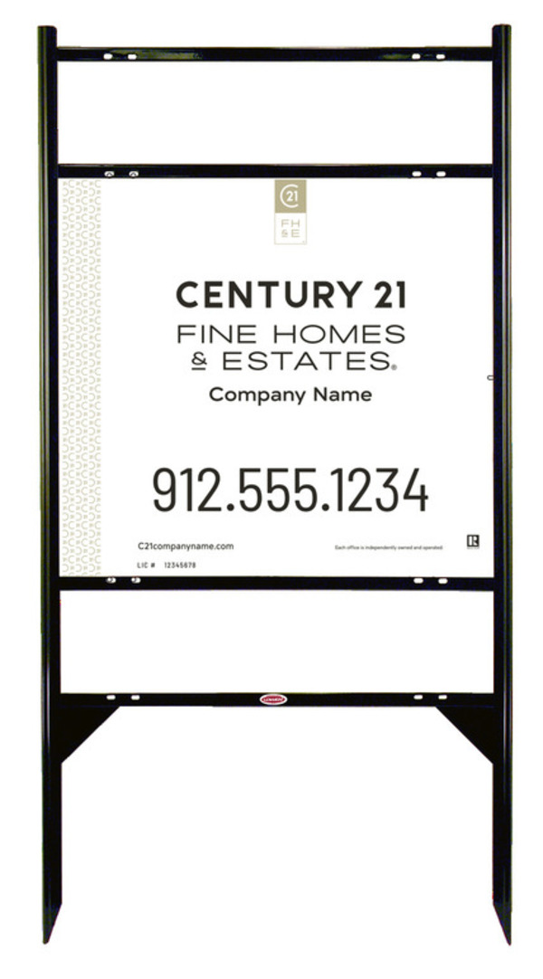 Angle Iron Frame with Two Rider Inserts and Sign Panel Unit, 22h x 24w