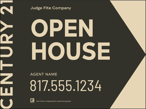 Directional OPEN HOUSE Sign Panel, Corrugated 4mm, 18h x 24w