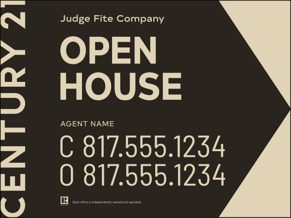 Oklahoma - Agent Open House Sign Panel, 18h x 24w, 4mm Corrugated