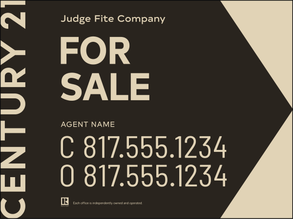 Oklahoma - Agent For Sale Sign Panel, 18h x 24w, 4mm Corrugated