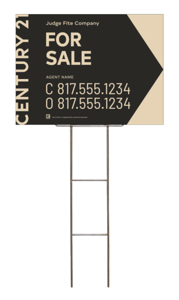 Oklahoma - Wire Stake and Sign Panel Unit, AGENT FOR SALE, 18h x 24w, 4mm