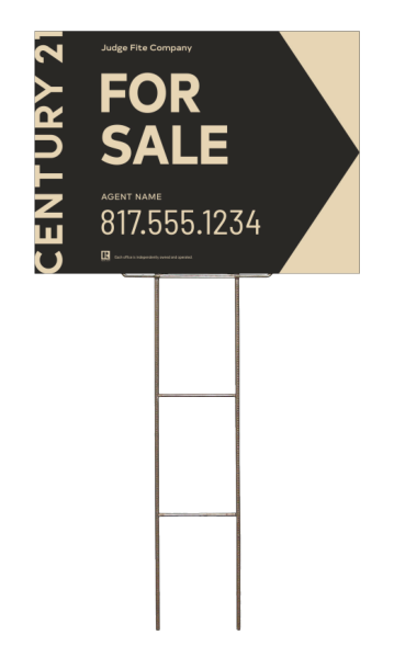 Wire Stake and Sign Panel Unit, AGENT FOR SALE, 18h x 24w, 4mm