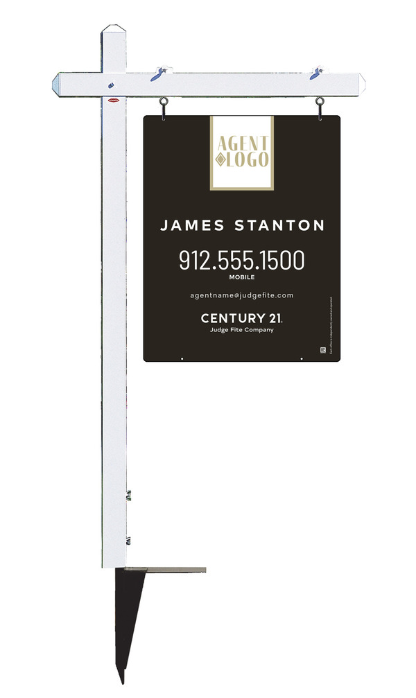 Sign Post and Reflective Agent w Logo Sign Panel Unit, 30h x 24w