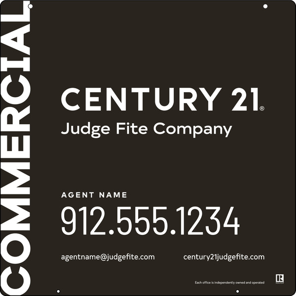 Reflective Commercial Agent Hanging Sign Panel, 24h x 24w, Steel