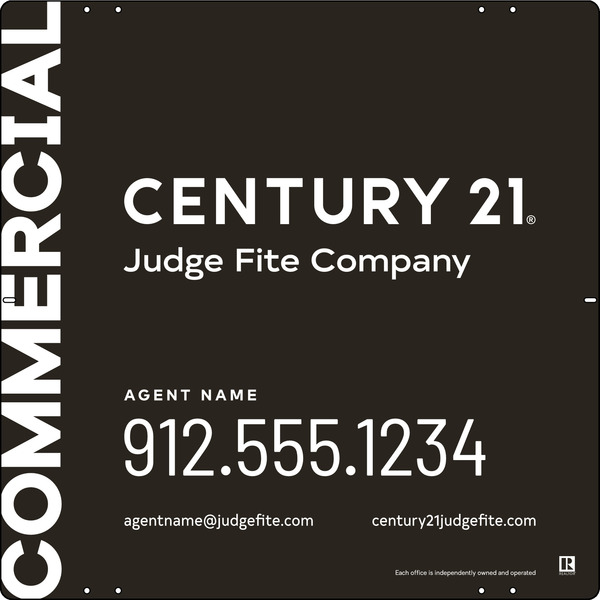 Reflective Commercial Agent Sign Panel, 24h x 24w, Steel
