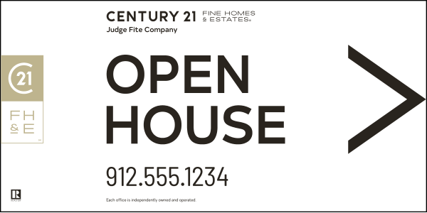 Directional OPEN HOUSE Sign Panel, Corrugated 4mm, 12h x 24w
