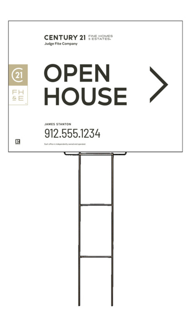 Wire Stake and Sign Panel Unit, OPEN HOUSE, 18h x 24w, 4mm