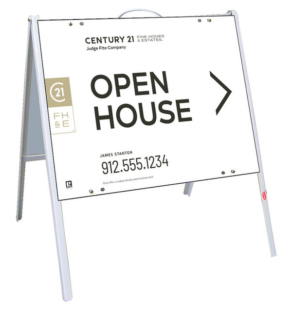 Agent Open House A-Frame and Sign Panel Unit, 18h x 24w