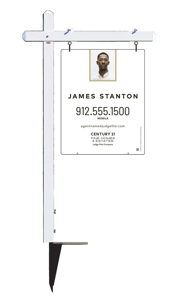 Sign Post and Reflective Agent w Photo Sign Panel Unit, 30h x 24w