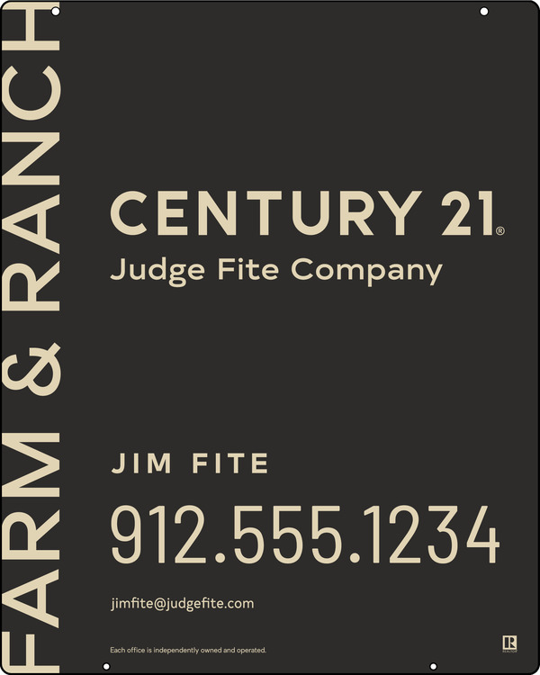 Reflective Agent Name Hanging Sign Panel, 30h x 24w, Steel