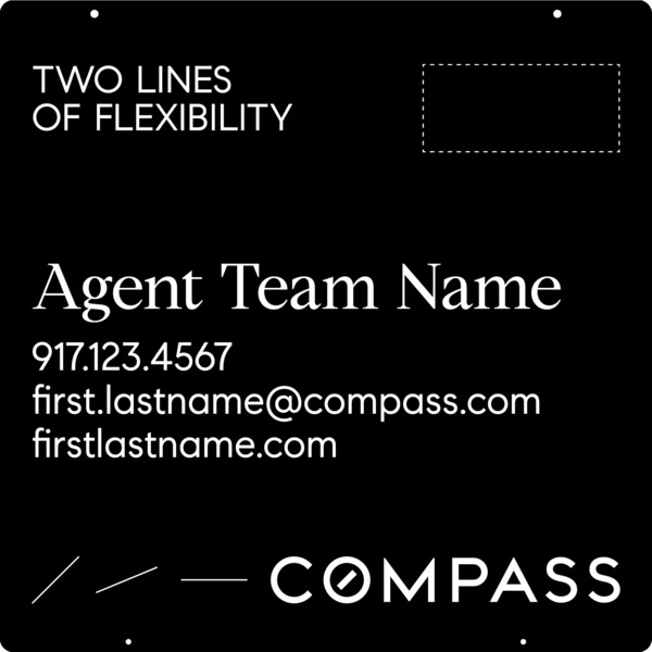 Hanging Agent Sign Panel, 24h x 24w, Steel - Horizontal Logo