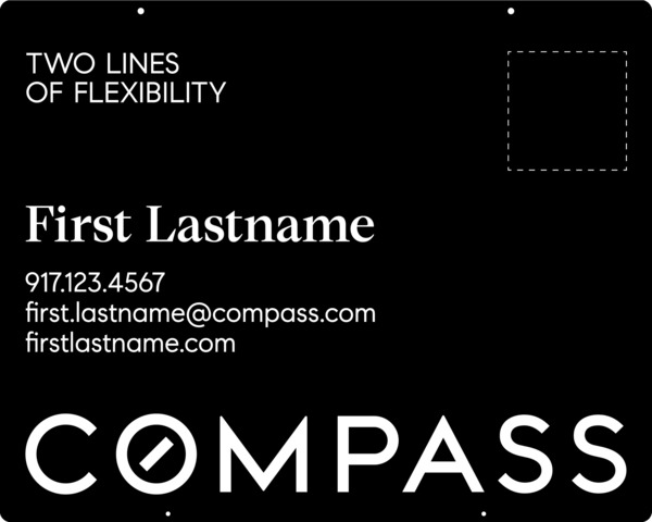 Hanging Agent Sign Panel, 24h x 30w, Steel - Vertical Logo