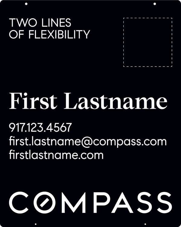 Hanging Agent Sign Panel, 30h x 24w, Steel - Vertical Logo