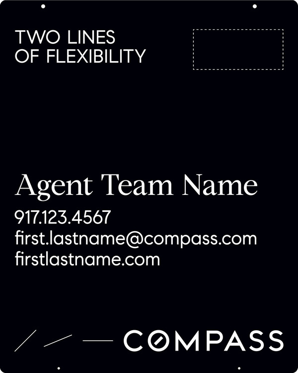 Hanging Agent Sign Panel, 30h x 24w, Steel - Horizontal Logo