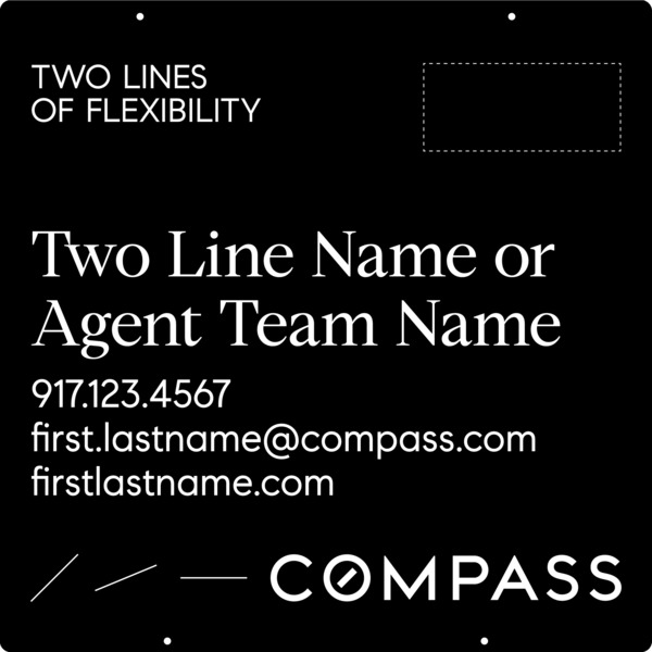 Hanging Two Line Agent Name Sign Panel, 30h x 30w, Aluminum Composite - Horizontal Logo