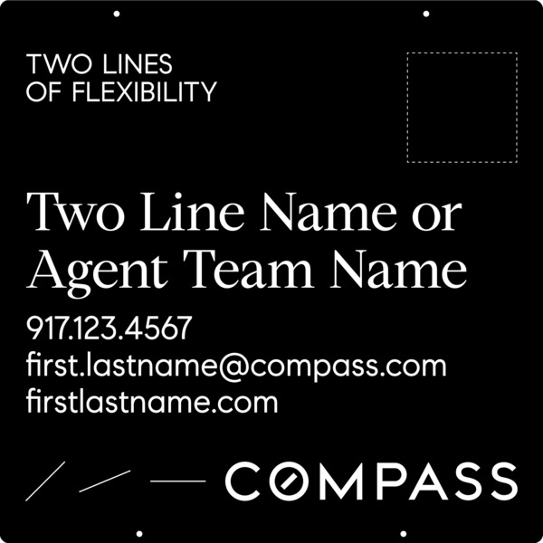 Hanging Two Line Agent Name Sign Panel, 30h x 30w, Aluminum Composite - Vertical Logo