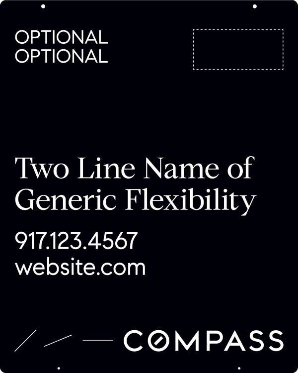 Hanging 2 Line Generic Copy Sign Panel, 30h x 24w, Steel - Horizontal Logo