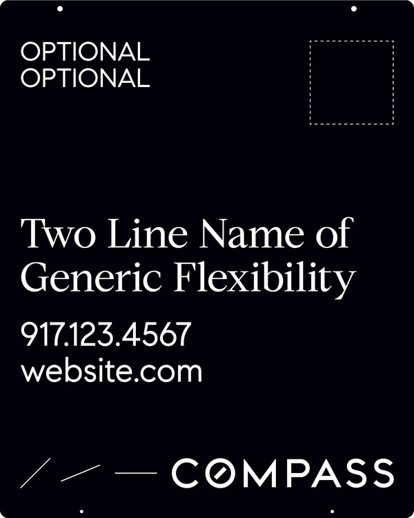 Hanging 2 Line Generic Copy Sign Panel, 30h x 24w, Steel - Vertical Logo