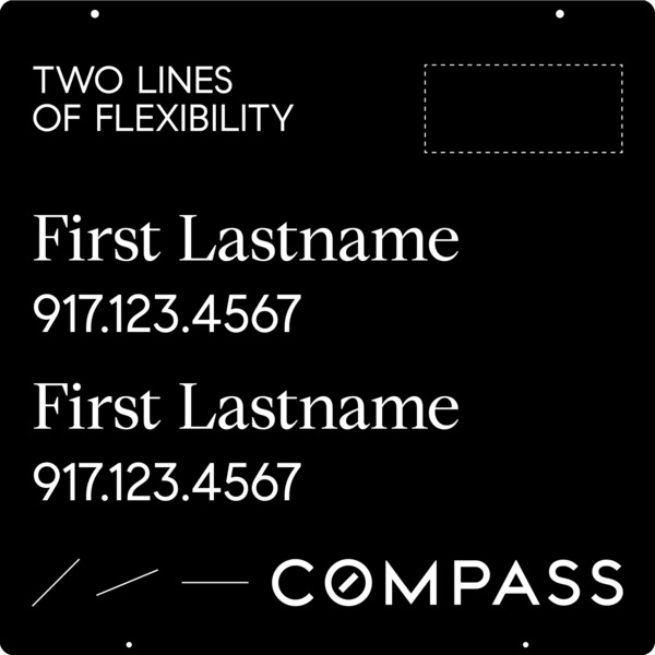 Hanging Two Agent Name Sign Panel, 24h x 24w, Steel - Horizontal Logo