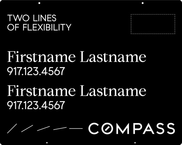 Hanging Two Agent Name Sign Panel, 24h x 30w, Steel - Horizontal Logo