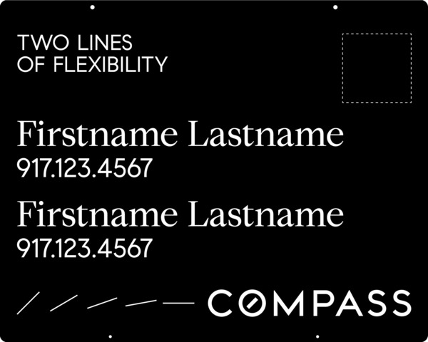 Hanging Two Agent Name Sign Panel, 24h x 30w, Steel - Vertical Logo