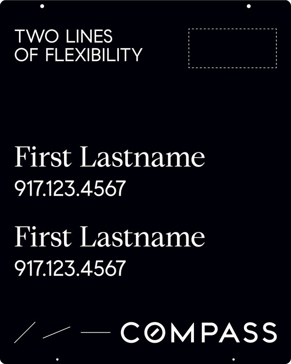 Hanging Two Agent Name Sign Panel, 30h x 24w, Steel - Horizontal Logo