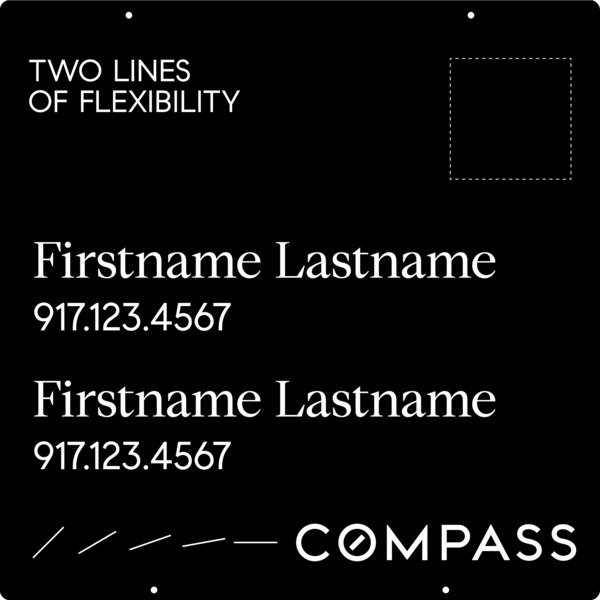 Hanging Two Agent Name Sign Panel, 30h x 30w, Aluminum Composite - Vertical Logo