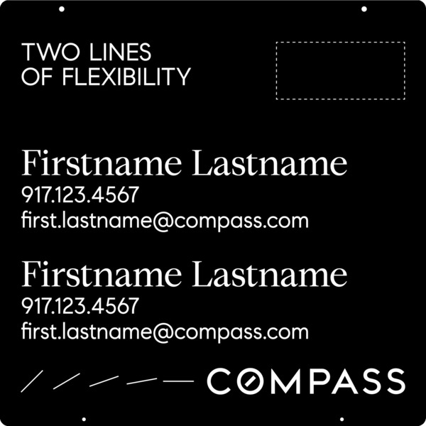 Hanging Two Agent Name Sign Panel, 24h x 24w, Steel - Horizontal Logo