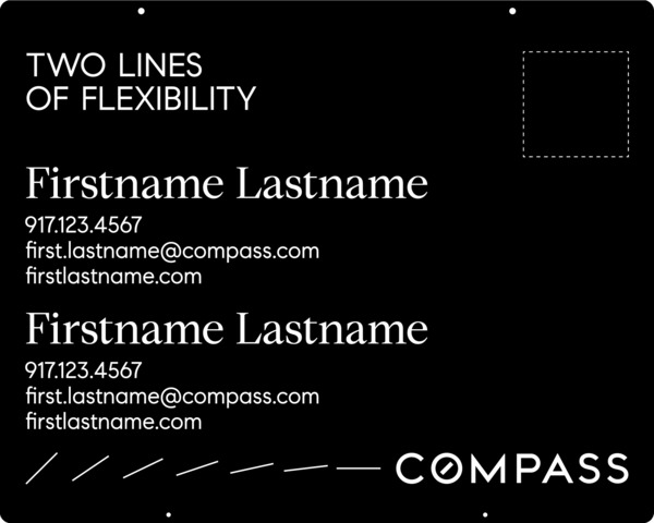 Hanging Two Agent Name Sign Panel, 24h x 30w, Steel - Vertical Logo