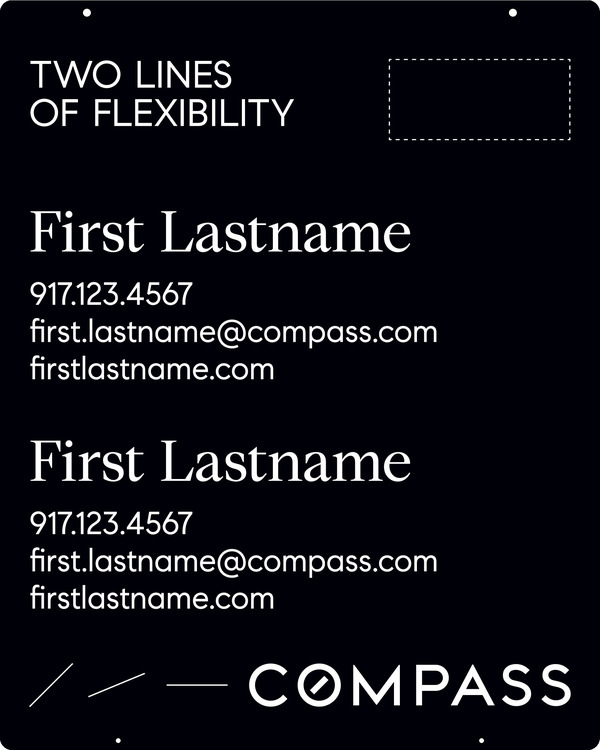 Hanging Two Agent Name Sign Panel, 30h x 24w, Steel - Horizontal Logo