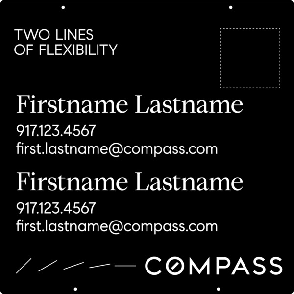 Hanging Two Agent Name Sign Panel, 30h x 30w, Aluminum Composite - Vertical Logo