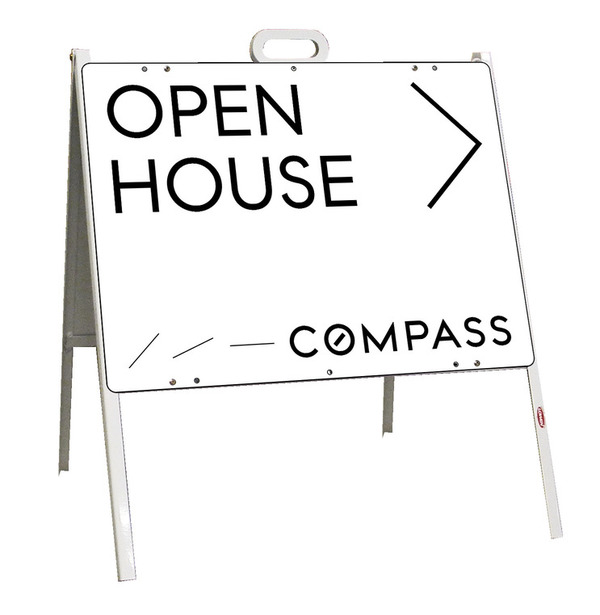 Open House A-Frame and Sign Panel Unit, 18h x 24w, Steel