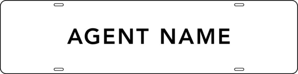 Agent Name Sign Rider, 6h x 24w, Steel
