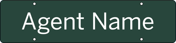 Hanging Agent Name Only Sign Rider, 6h x 24w, 3mm Aluminum Composite
