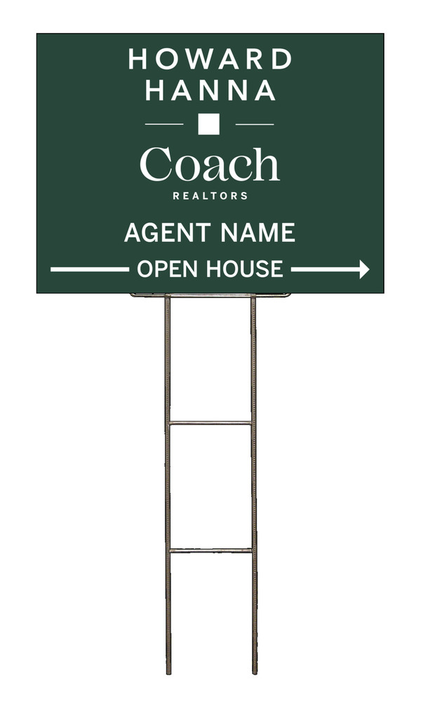 Wire Stake and Agent Open House Sign Panel Unit, 18h x 24w, 4mm Corrugated