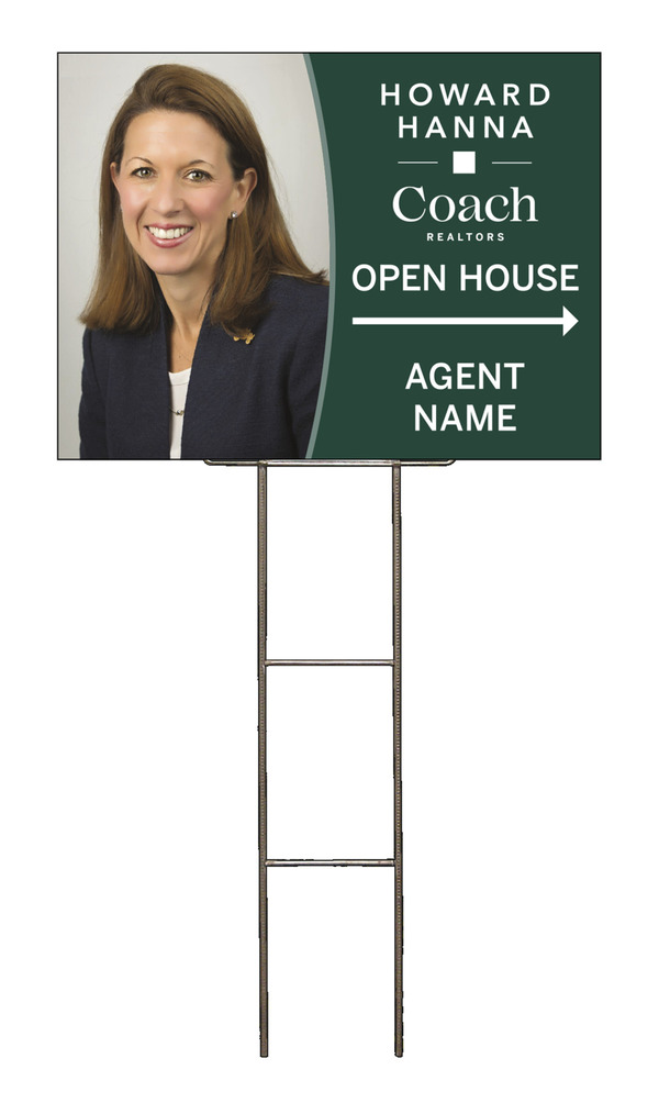 Wire Stake and Photo Open House Sign Panel Unit, 18h x 24w, 4mm Corrugated