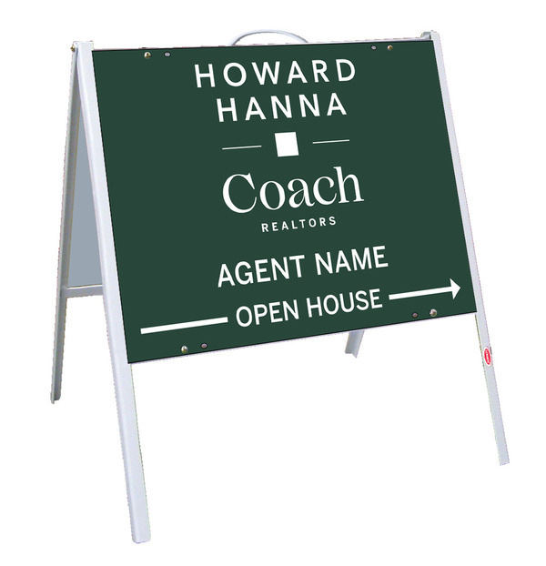 Agent Open House A-Frame and Sign Panel Unit, 18h x 24w, .050 Poly