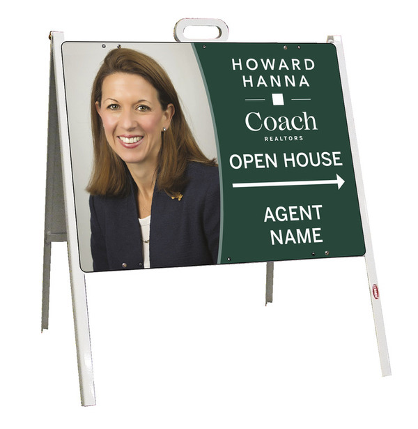 Photo Open House A-Frame and Sign Panel Unit, 18h x 24w, Steel