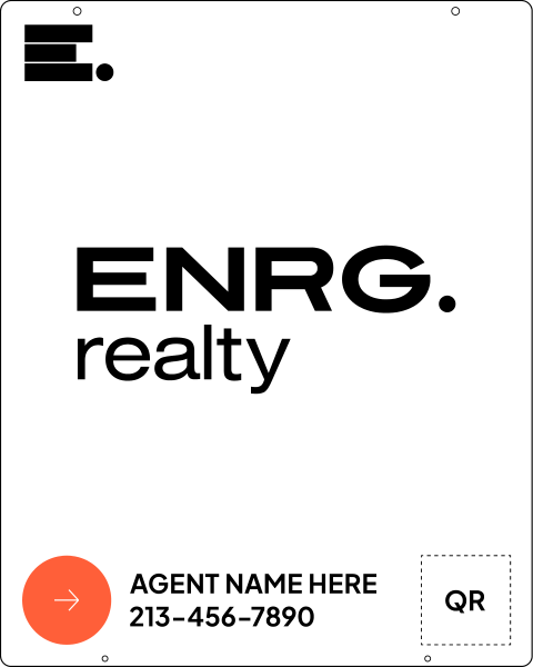 Agent Name & QR Code Hanging Sign Panel, 30h x 24w, Steel