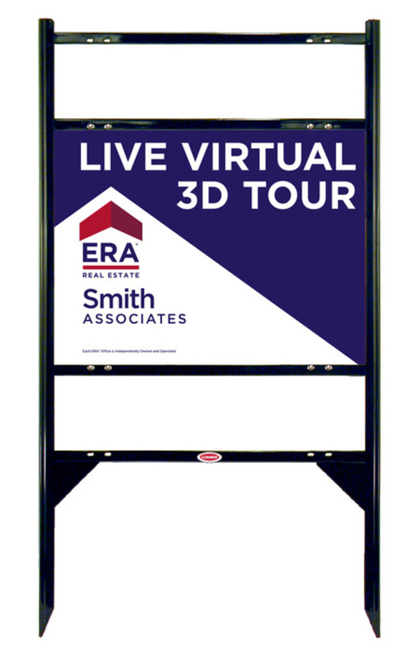 Angle Iron Frame w Two Rider Inserts and Virtual Sign Panel Unit, 18h x 24w, Steel