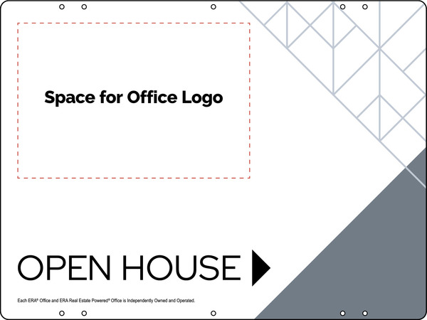Directional Open House Sign Panel, 18h x 24w, Steel