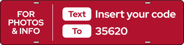 Text Info to Code Sign Rider, 6h x 24w, Steel