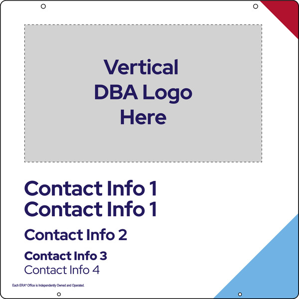 Agent Contact Info Hanging Sign Panel, 24h x 24w, Steel