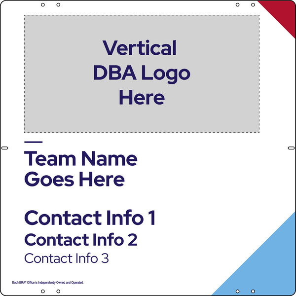 Team Name Sign Panel, 24h x 24w, Steel