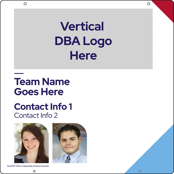 Team Name w Photos Hanging Sign Panel, 24h x 24w, Steel